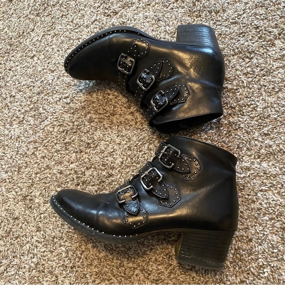 Paul Green Black Leather Ankle Boots Boot Size 6 - Picture 3 of 15